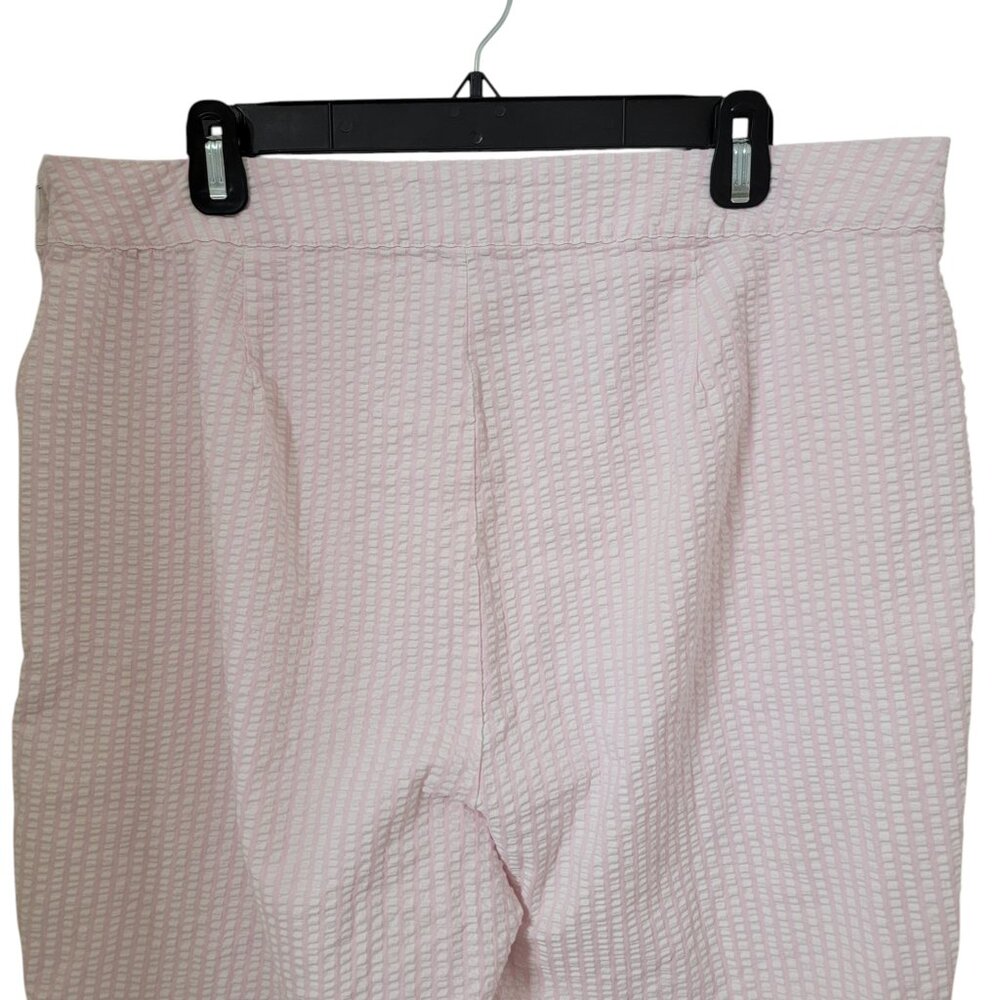 Kim Rogers Size 14 Pink and White Gingham Seersucker Cropped Pants - Picture 5 of 14